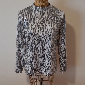 Chico's Leopard Sequin Blouse